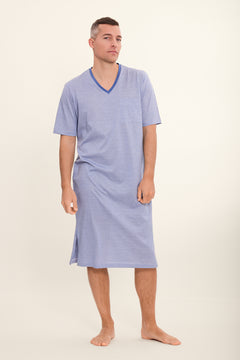 BLAUGRAU Herren-Nachthemd