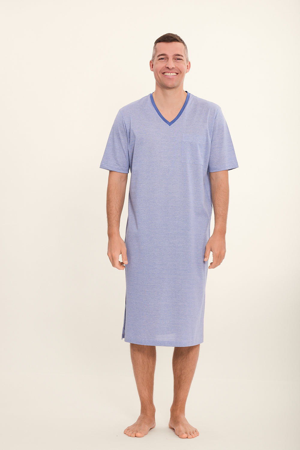 BLAUGRAU Herren-Nachthemd