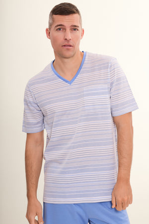 PIQUESTREIF kurzer Pyjama