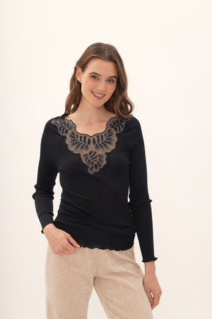 RICAMATO Wolle-Seide-Shirt