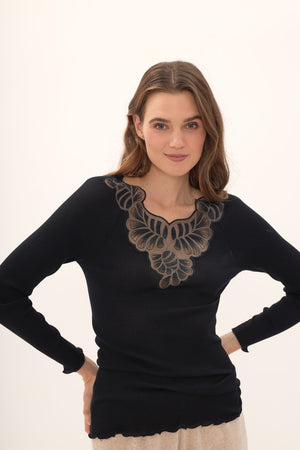 RICAMATO Wolle-Seide-Shirt