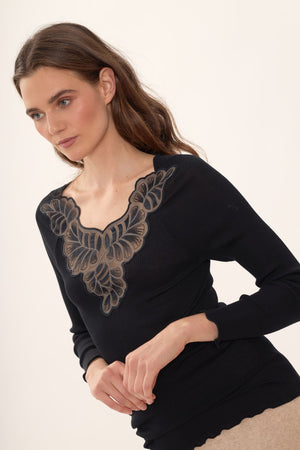 RICAMATO Wolle-Seide-Shirt